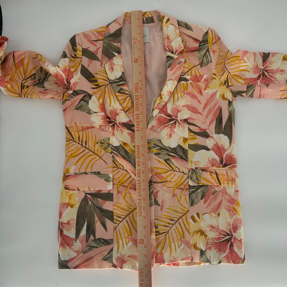 JOIE Kishina B Floral Linen Blazer Size 6 Dusty Nude $298 EUC - Picture 6 of 9